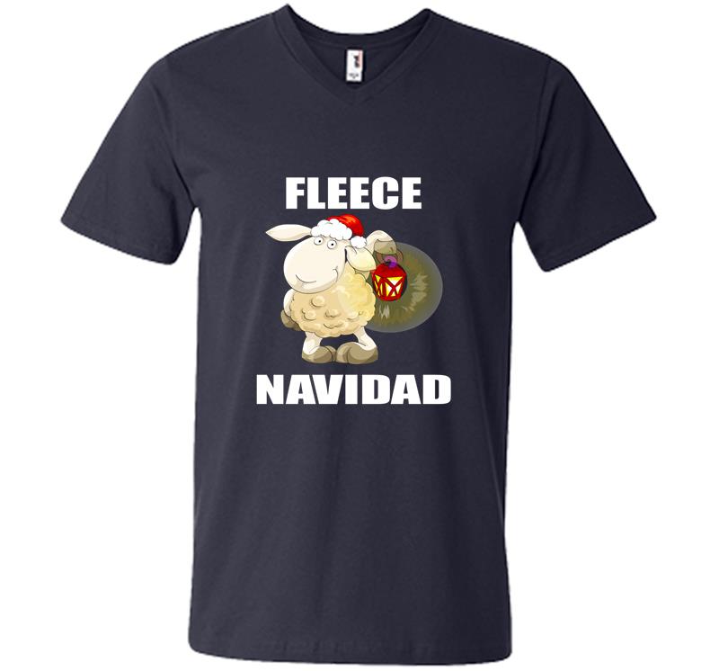 Inktee Store - Shaun The Sheep Santa Fleece Navidad Christmas V-Neck T-Shirt Image