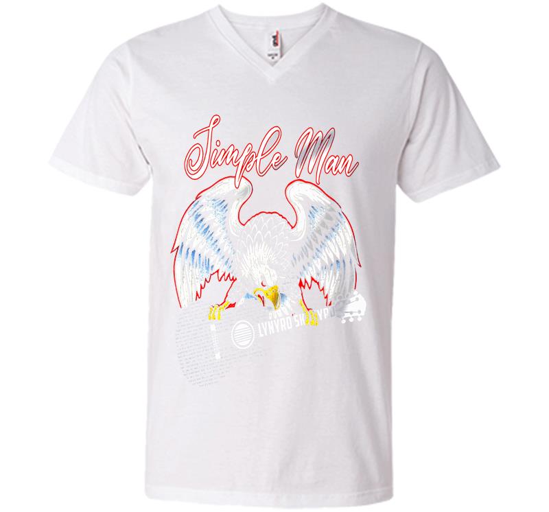 Inktee Store - Simple Man Love Lynyrd Skynyrd Rock Band Guitar V-Neck T-Shirt Image
