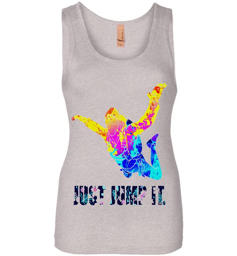 Inktee Store - Skydiving Athlete Just Jump It Womens Jersey Tank Top Image