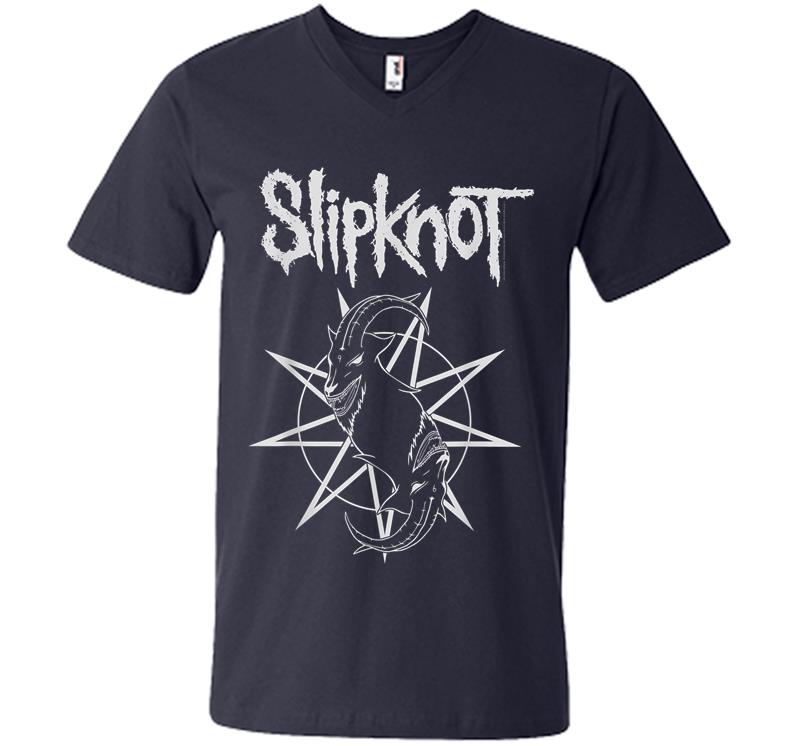 Inktee Store - Slipknot Official Goat Star Logo V-Neck T-Shirt Image