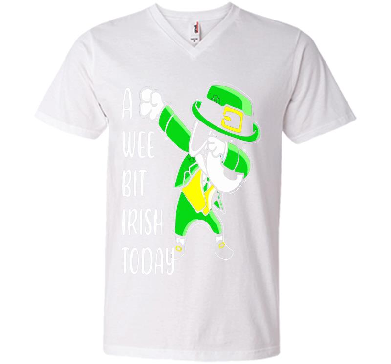Inktee Store - Snoopy A Wee Bit Irish Today Happy Saint Patricks Day V-Neck T-Shirt Image