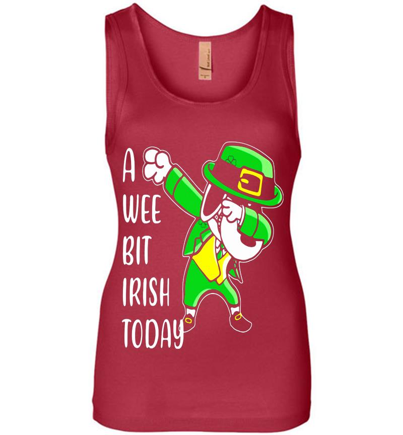 Inktee Store - Snoopy A Wee Bit Irish Today Happy Saint Patricks Day Womens Jersey Tank Top Image