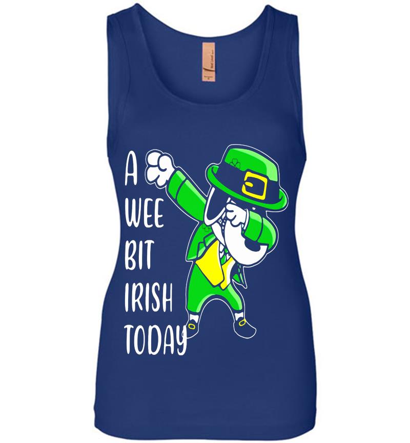 Inktee Store - Snoopy A Wee Bit Irish Today Happy Saint Patricks Day Womens Jersey Tank Top Image