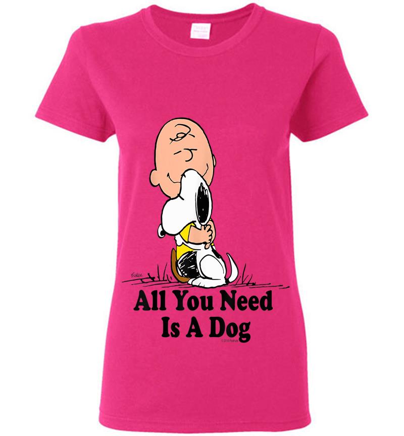 Inktee Store - Snoopy Peanuts All You Need Is A Dog Womens T-Shirt Image