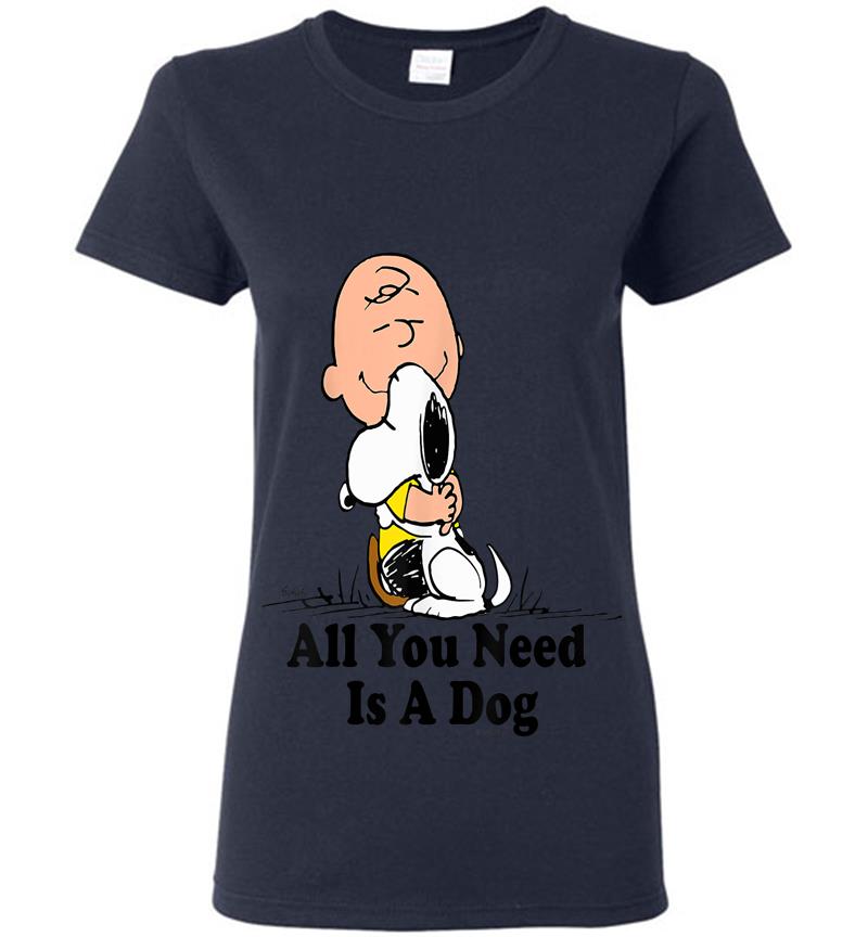 Inktee Store - Snoopy Peanuts All You Need Is A Dog Womens T-Shirt Image