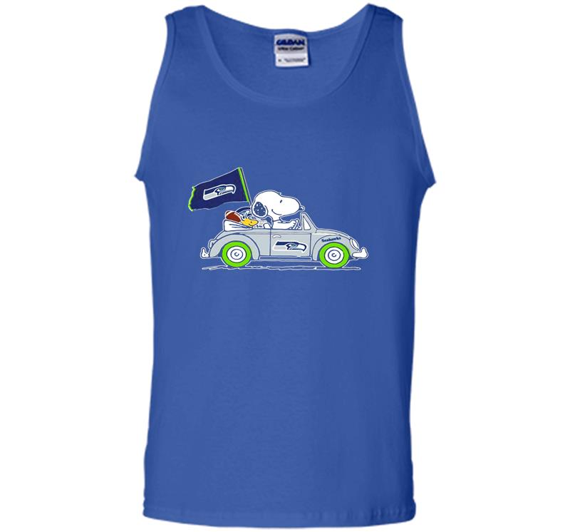 Inktee Store - Snoopy Driver Jeep Seattle Seahawks Mens Tank Top Image