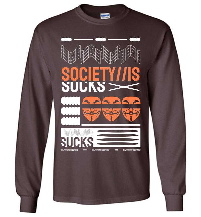 Inktee Store - Society Is Sucks Long Sleeve T-Shirt Image
