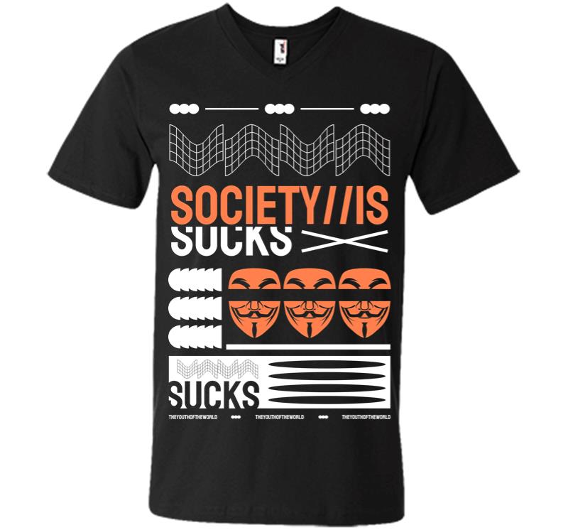 Society is Sucks V-neck T-shirt