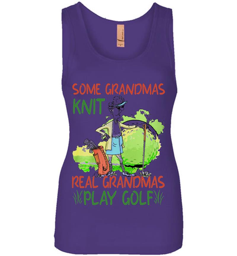 Inktee Store - Some Grandmas Knit Real Grandmas Play Golf Womens Jersey Tank Top Image