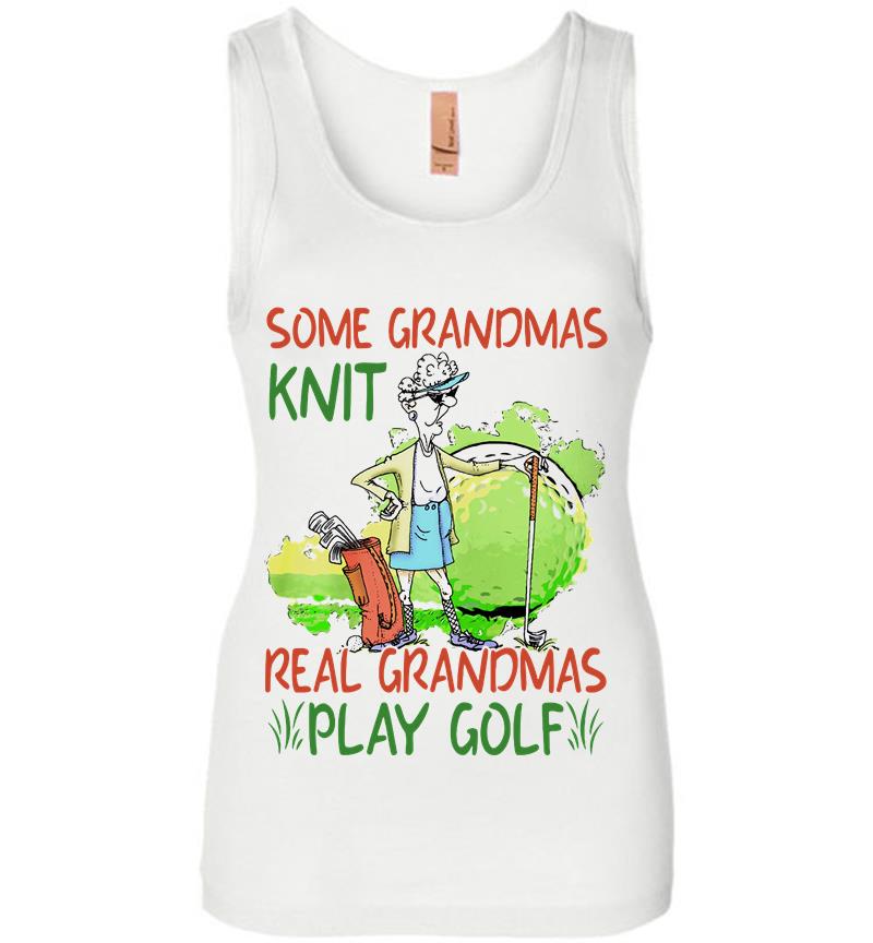 Inktee Store - Some Grandmas Knit Real Grandmas Play Golf Womens Jersey Tank Top Image