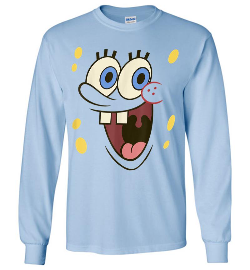 Inktee Store - Spongebob Squarepants Excited Big Face Long Sleeve T-Shirt Image