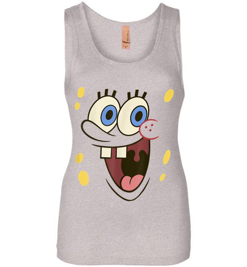 Inktee Store - Spongebob Squarepants Excited Big Face Women Jersey Tank Top Image