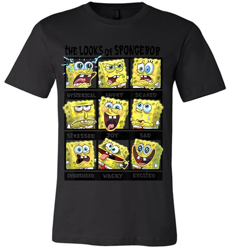 Spongebob SquarePants Multiple Looks Emotions Premium T-shirt