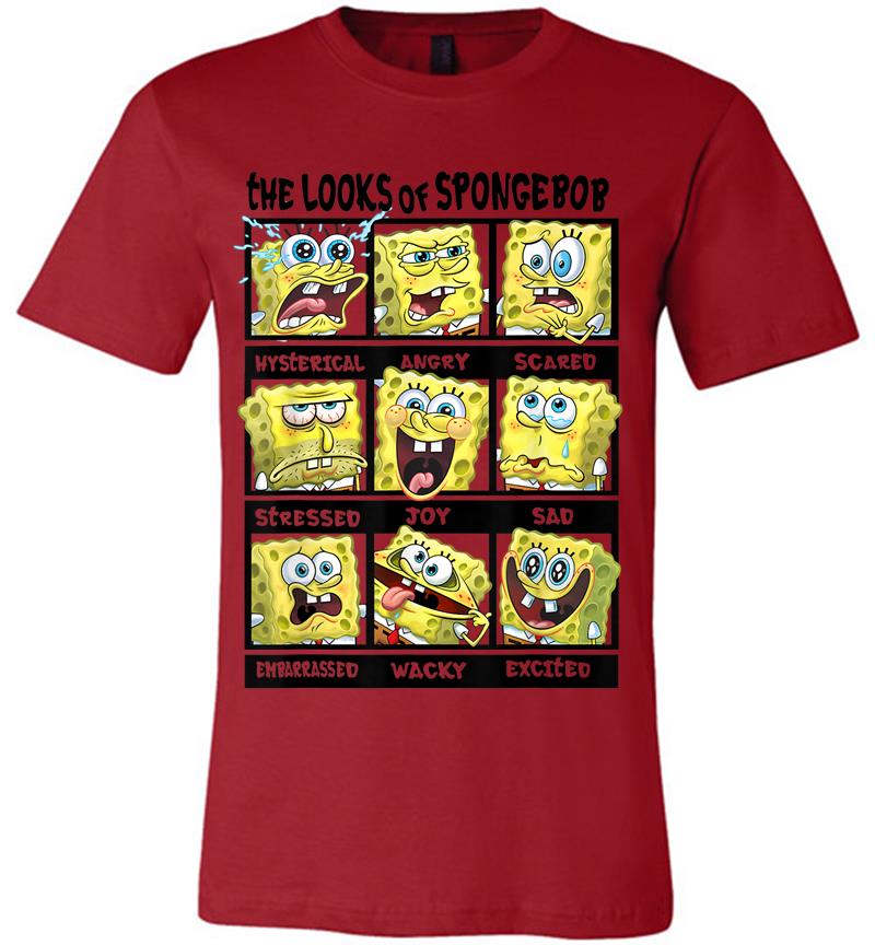 Inktee Store - Spongebob Squarepants Multiple Looks Emotions Premium T-Shirt Image
