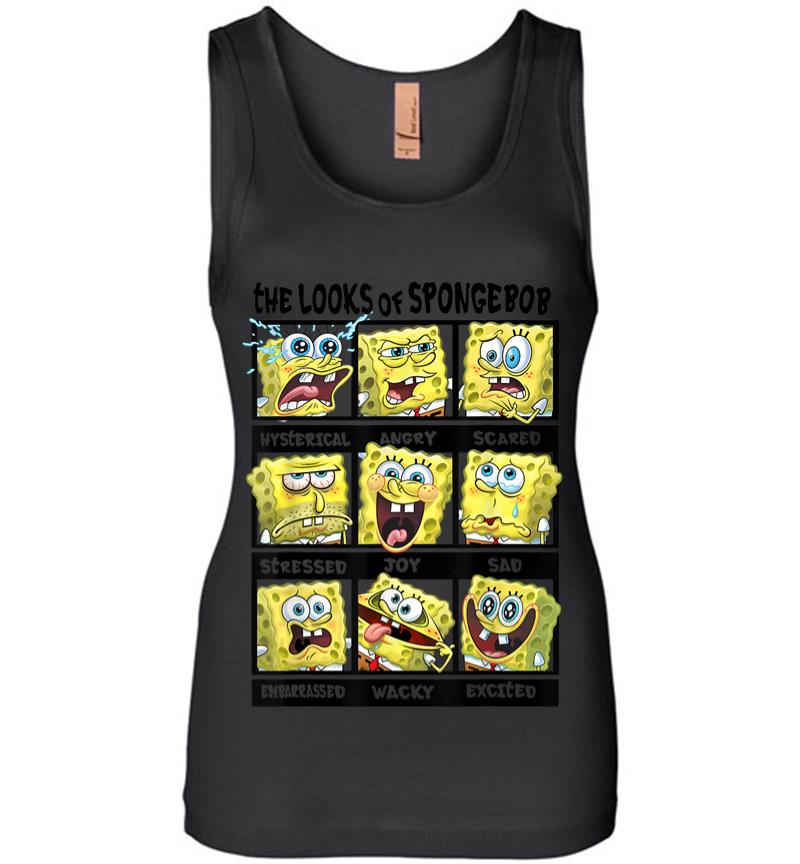 Spongebob SquarePants Multiple Looks Emotions Women Jersey Tank Top