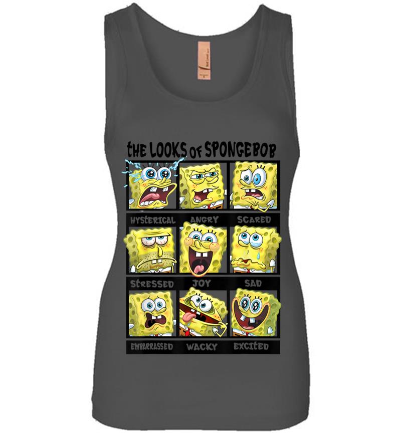 Inktee Store - Spongebob Squarepants Multiple Looks Emotions Women Jersey Tank Top Image