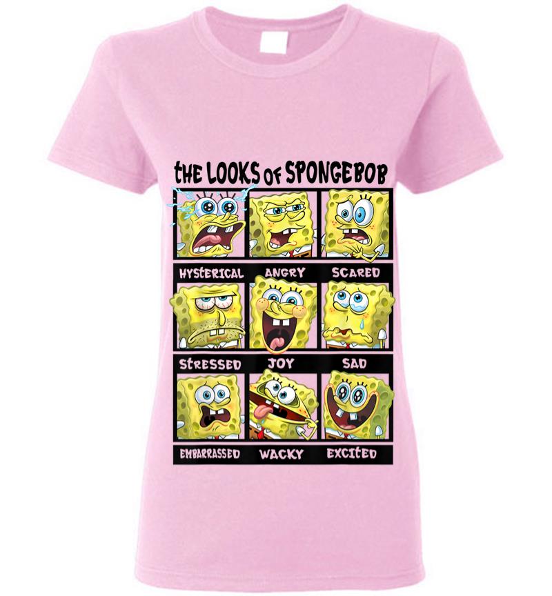Inktee Store - Spongebob Squarepants Multiple Looks Emotions Women T-Shirt Image