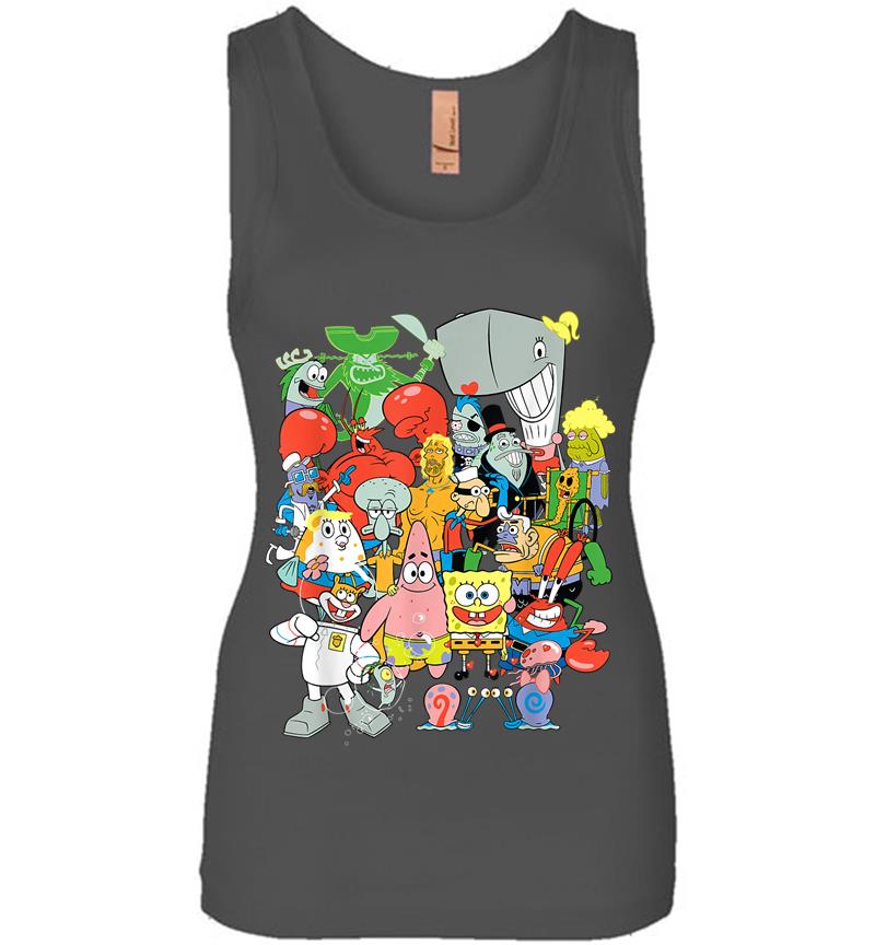 Inktee Store - Spongebob Squarepants Cast Of Characters Women Jersey Tank Top Image