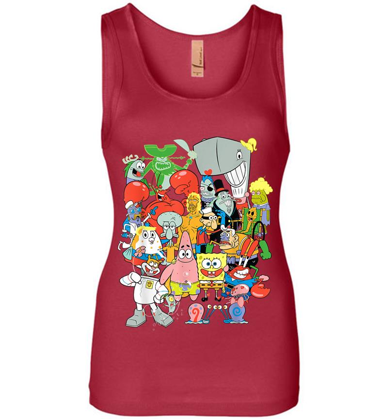 Inktee Store - Spongebob Squarepants Cast Of Characters Women Jersey Tank Top Image