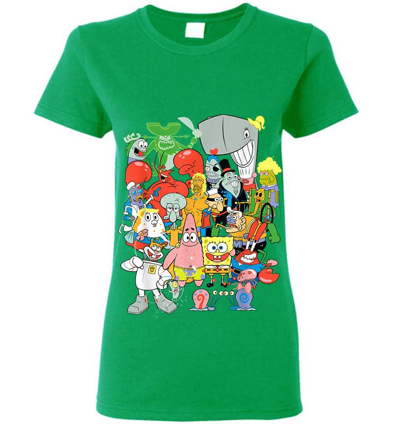 Inktee Store - Spongebob Squarepants Cast Of Characters Women T-Shirt Image