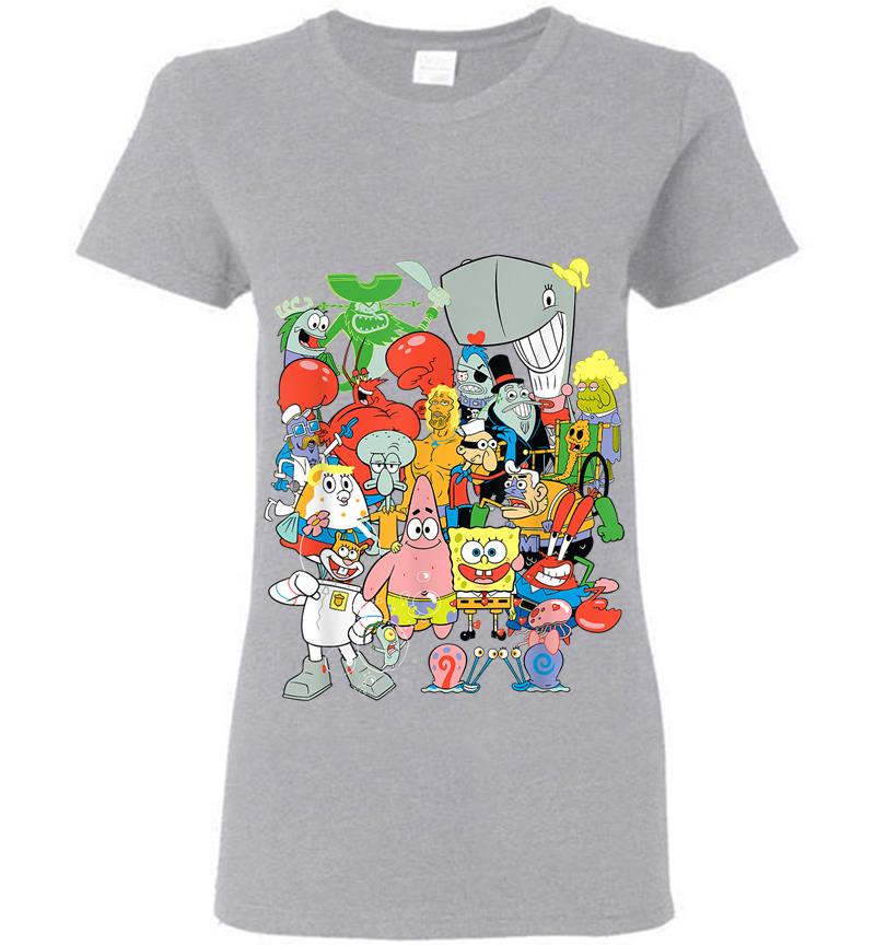 Inktee Store - Spongebob Squarepants Cast Of Characters Women T-Shirt Image