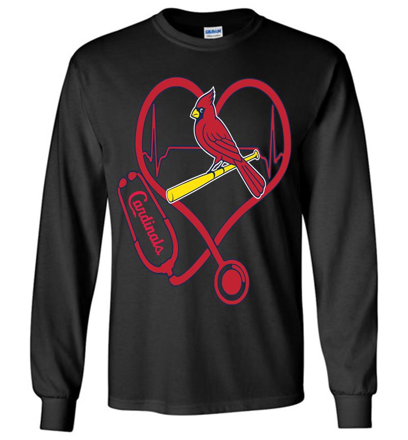 St Louis Cardinals Nurse Heartbeat Long Sleeve T-shirt