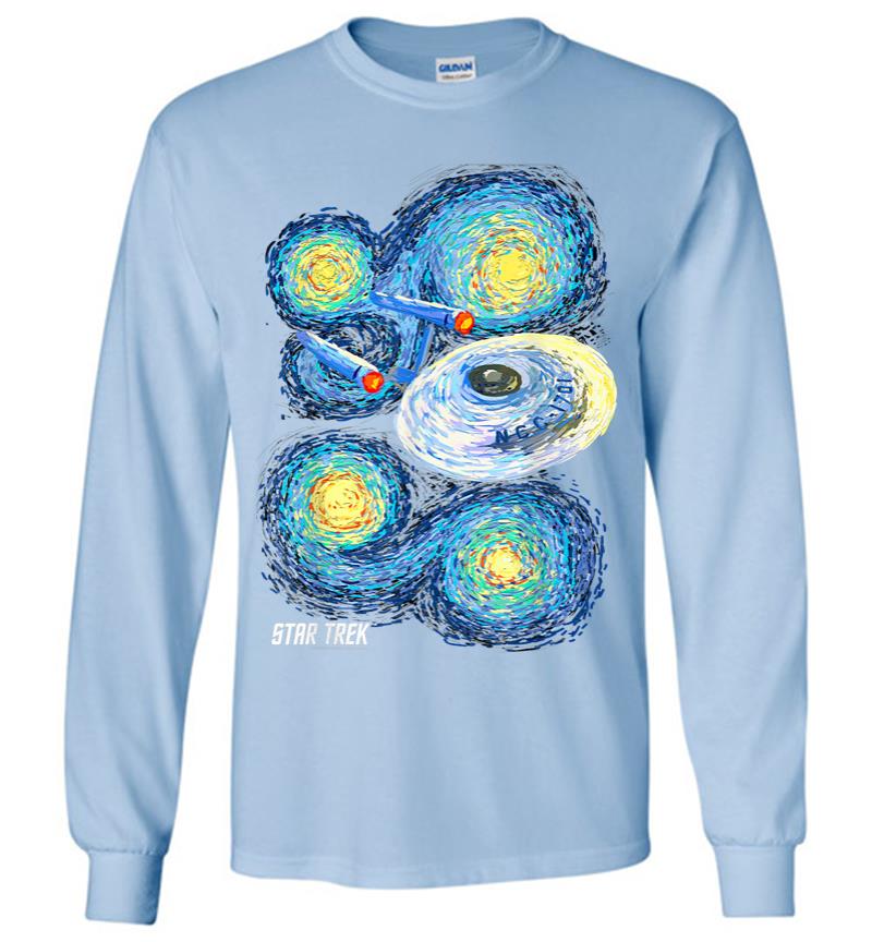 Inktee Store - Star Trek Original Series Starry Night Paint Long Sleeve T-Shirt Image
