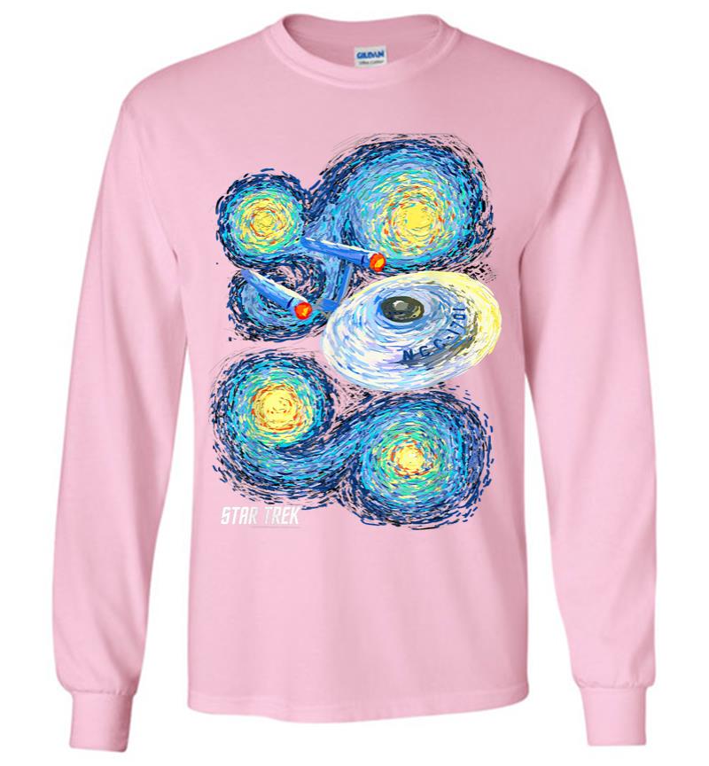 Inktee Store - Star Trek Original Series Starry Night Paint Long Sleeve T-Shirt Image