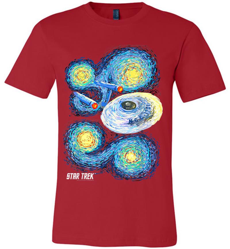 Inktee Store - Star Trek Original Series Starry Night Paint Premium T-Shirt Image