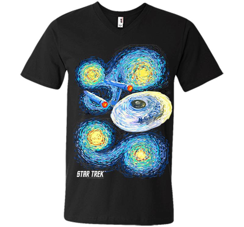 Star Trek Original Series Starry Night Paint V-neck T-shirt