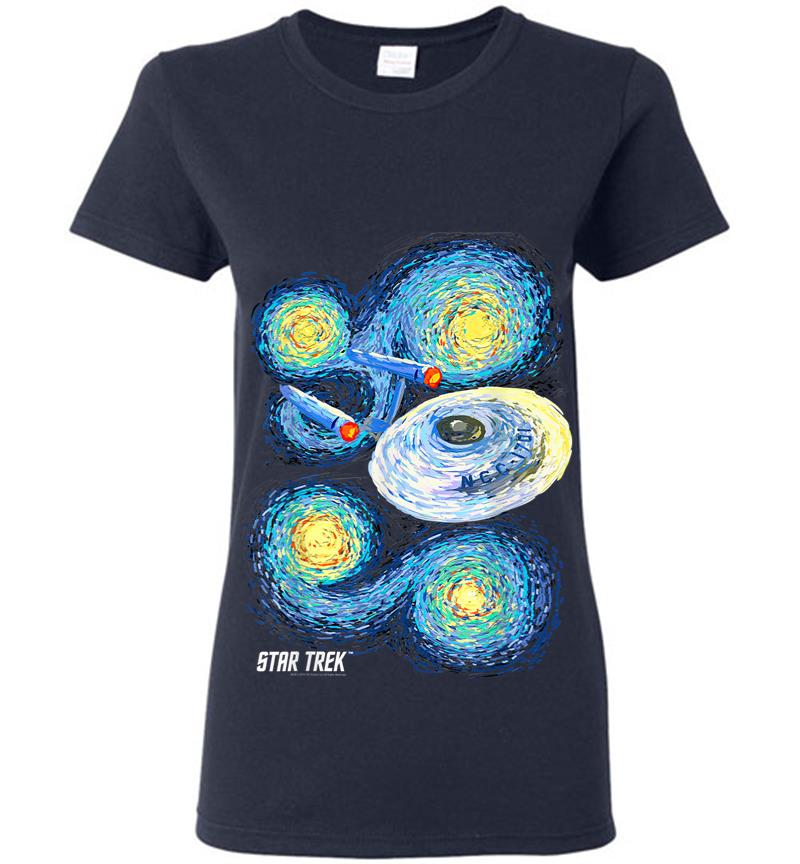 Inktee Store - Star Trek Original Series Starry Night Paint Women T-Shirt Image