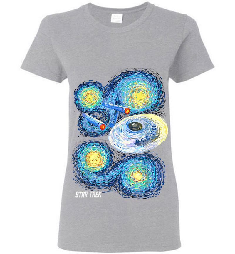 Inktee Store - Star Trek Original Series Starry Night Paint Women T-Shirt Image