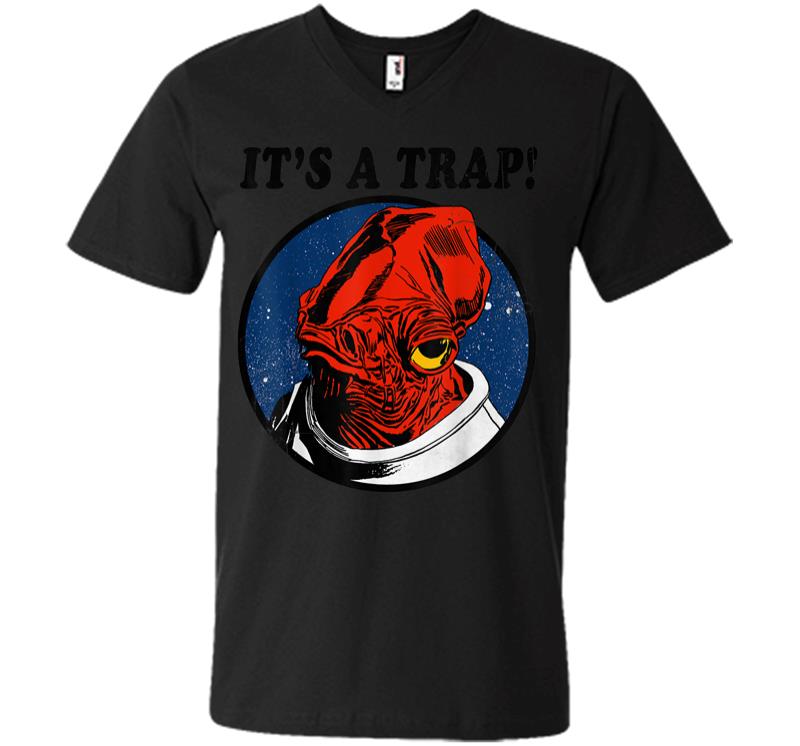 Star Wars Admiral Ackbar ITS A TRAP Quote Graphic V-neck T-shirt
