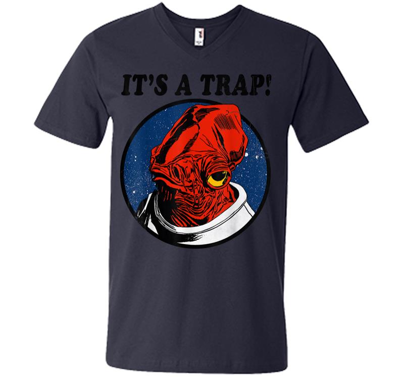 Inktee Store - Star Wars Admiral Ackbar Its A Trap Quote Graphic V-Neck T-Shirt Image