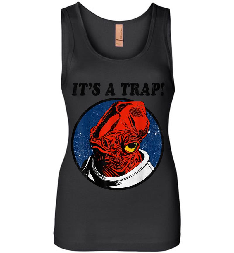 Star Wars Admiral Ackbar ITS A TRAP Quote Graphic Women Jersey Tank Top