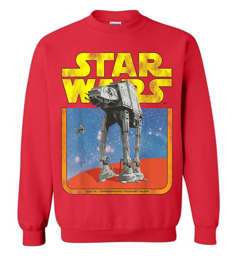 Inktee Store - Star Wars At-At Walker Tie Fighter Distressed Retro Sweatshirt Image