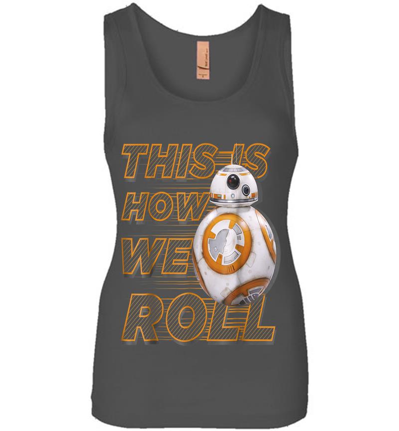 Inktee Store - Star Wars Bb-8 How We Roll Graphic Womens Jersey Tank Top Image