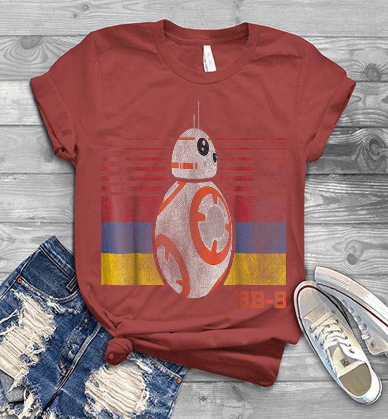 Inktee Store - Star Wars Bb-8 Retro Stripes Episode 7 Graphic Mens T-Shirt Image