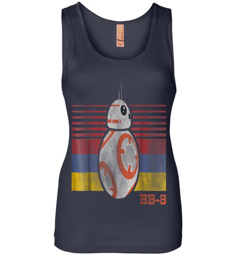 Inktee Store - Star Wars Bb-8 Retro Stripes Episode 7 Graphic Womens Jersey Tank Top Image