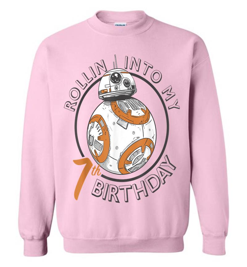 Inktee Store - Star Wars Bb-8 Rollin Into My 7Th Birthday Portrait Sweatshirt Image