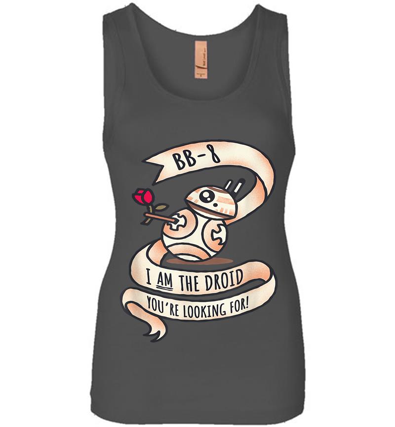 Inktee Store - Star Wars Bb-8 Tattoo Style Valentine'S Day Womens Jersey Tank Top Image