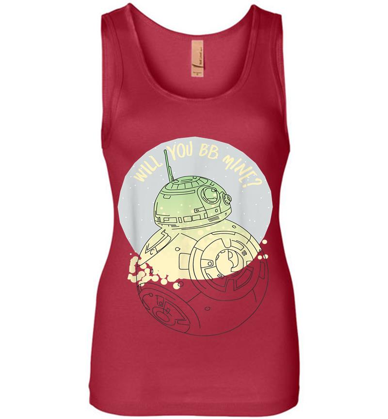 Inktee Store - Star Wars Bb-8 Will You Bb Mine Valentine'S Day Womens Jersey Tank Top Image