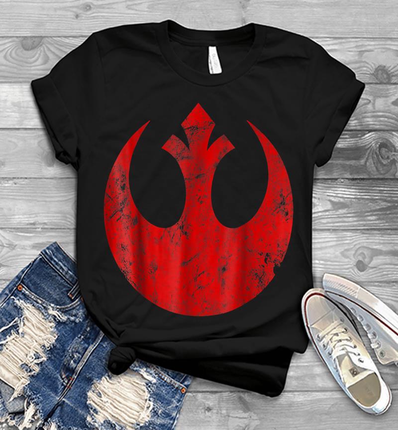 Star Wars Big Red Rebel Distressed Logo Graphic Mens T-Shirt