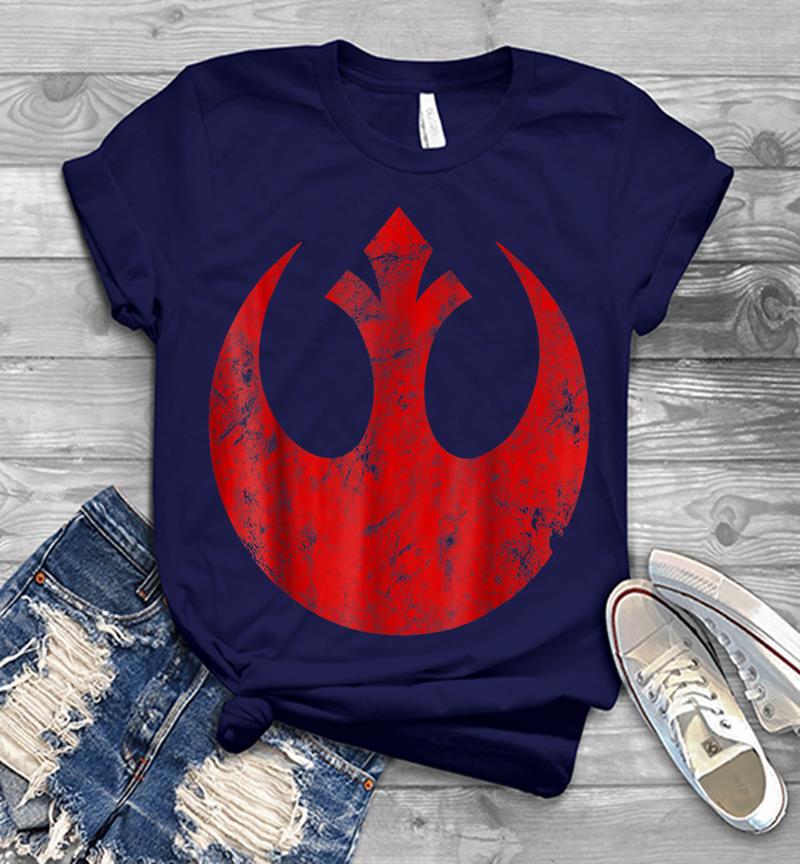 Inktee Store - Star Wars Big Red Rebel Distressed Logo Graphic Mens T-Shirt Image