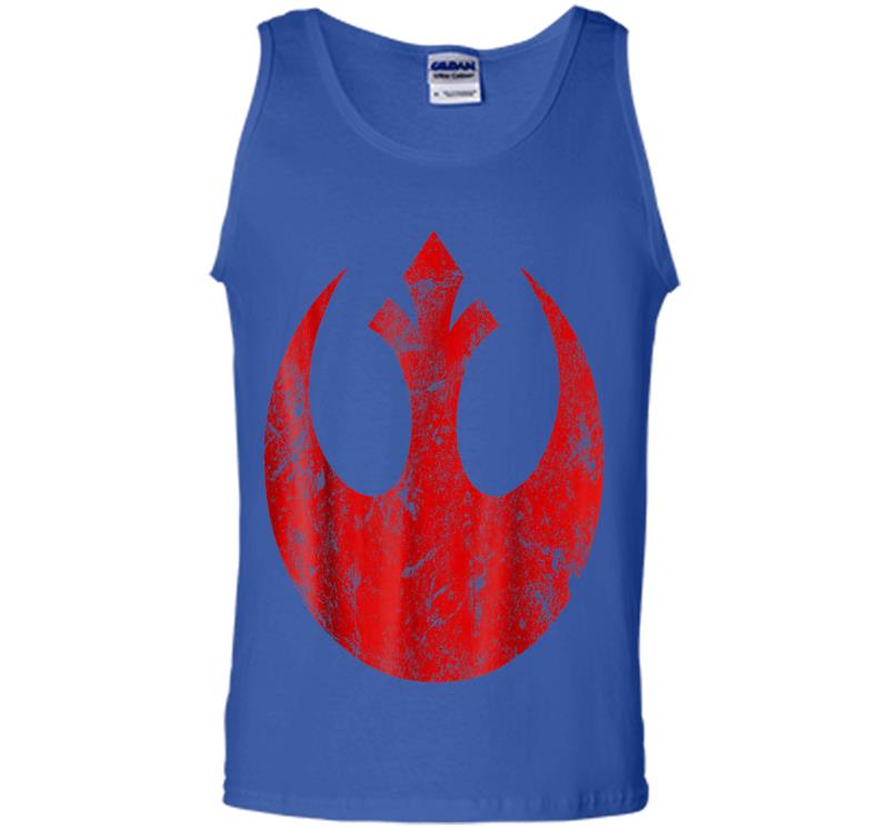 Inktee Store - Star Wars Big Red Rebel Distressed Logo Graphic Mens Tank Top Image