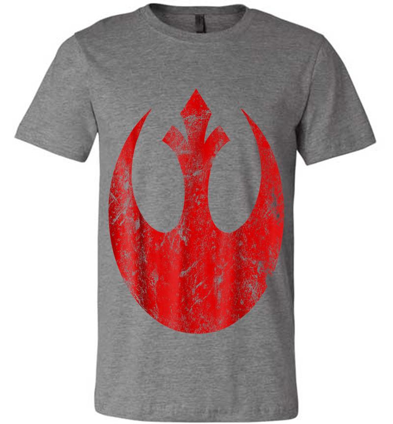 Inktee Store - Star Wars Big Red Rebel Distressed Logo Graphic Premium T-Shirt Image
