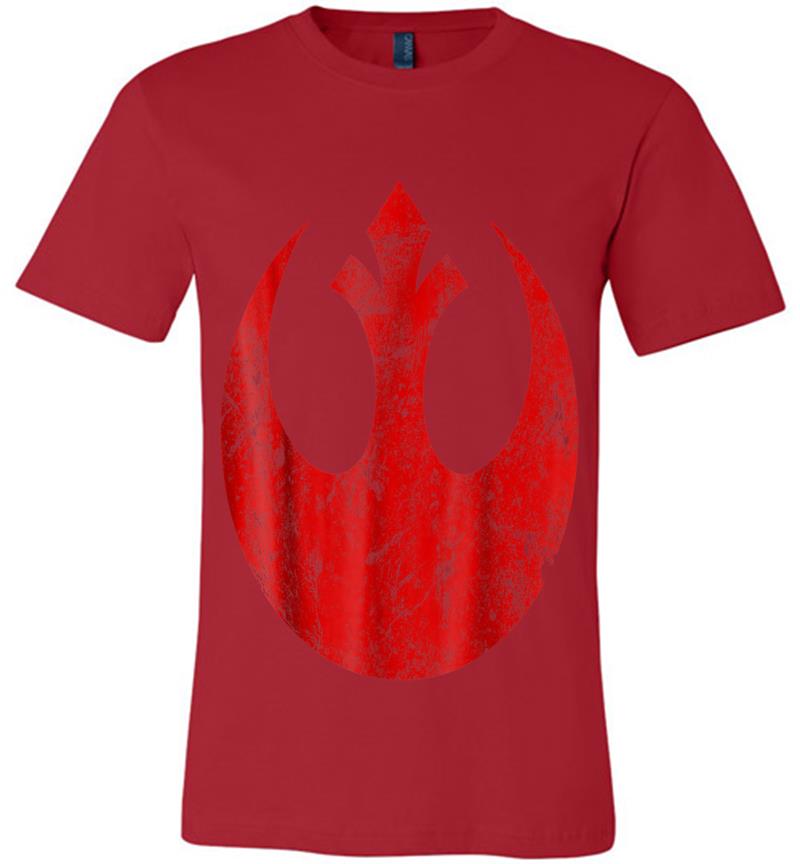 Inktee Store - Star Wars Big Red Rebel Distressed Logo Graphic Premium T-Shirt Image