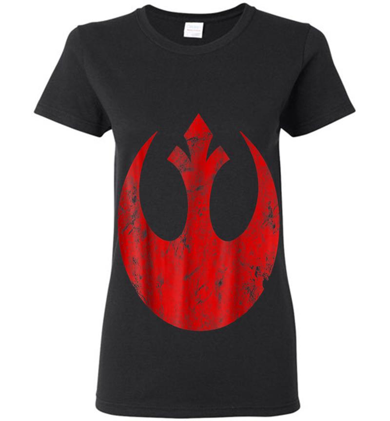 Star Wars Big Red Rebel Distressed Logo Graphic Womens T-Shirt
