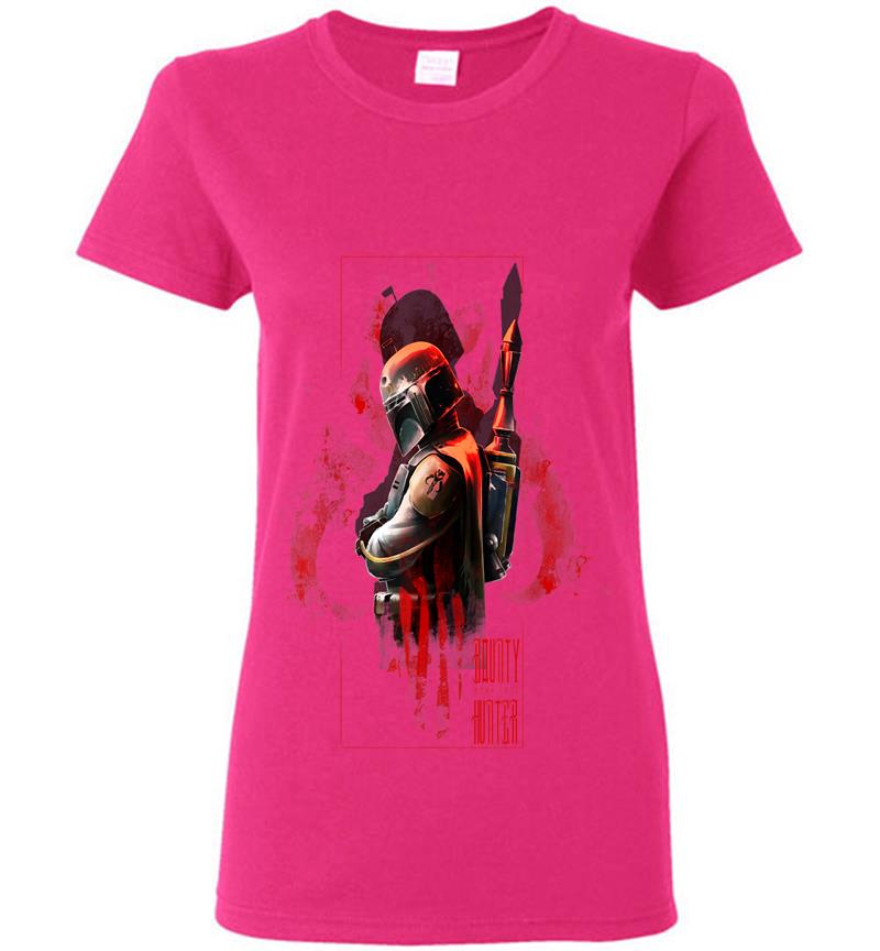 Inktee Store - Star Wars Boba Fett Hunter Box Mandalorian Graphic Womens T-Shirt Image