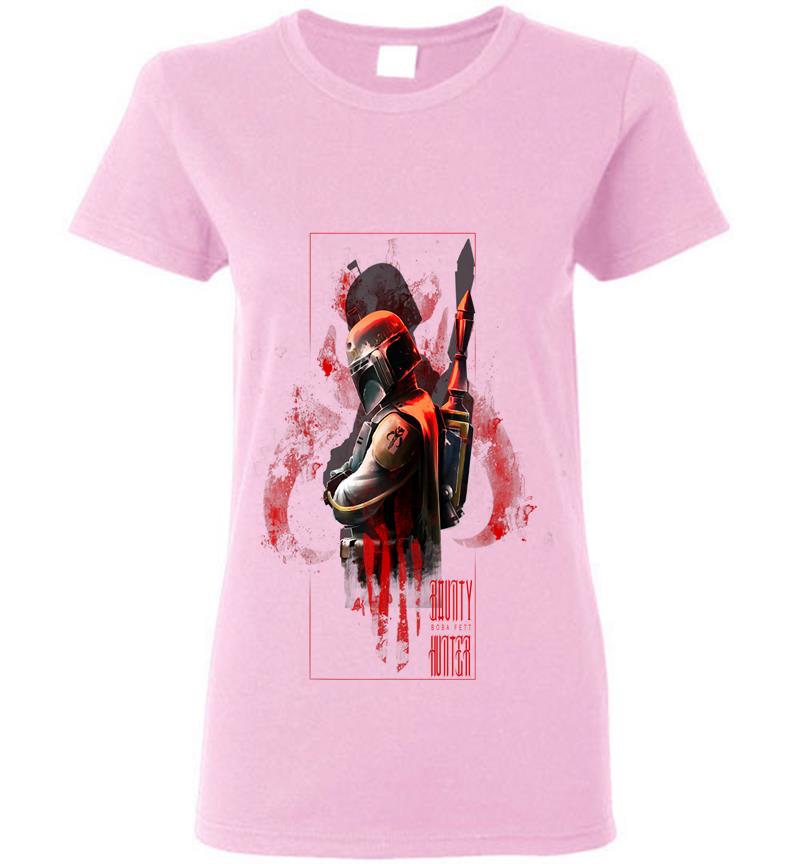 Inktee Store - Star Wars Boba Fett Hunter Box Mandalorian Graphic Womens T-Shirt Image